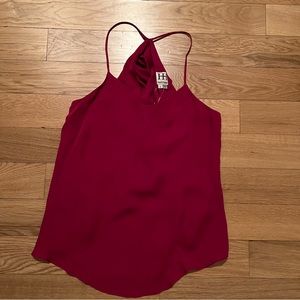 Haute Hippie Open Back Ruffle Tank